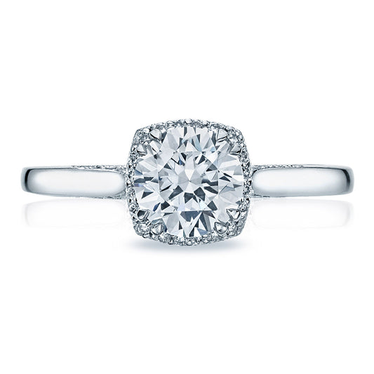 Tacori 18K White Gold Round Bloom Engagement Ring