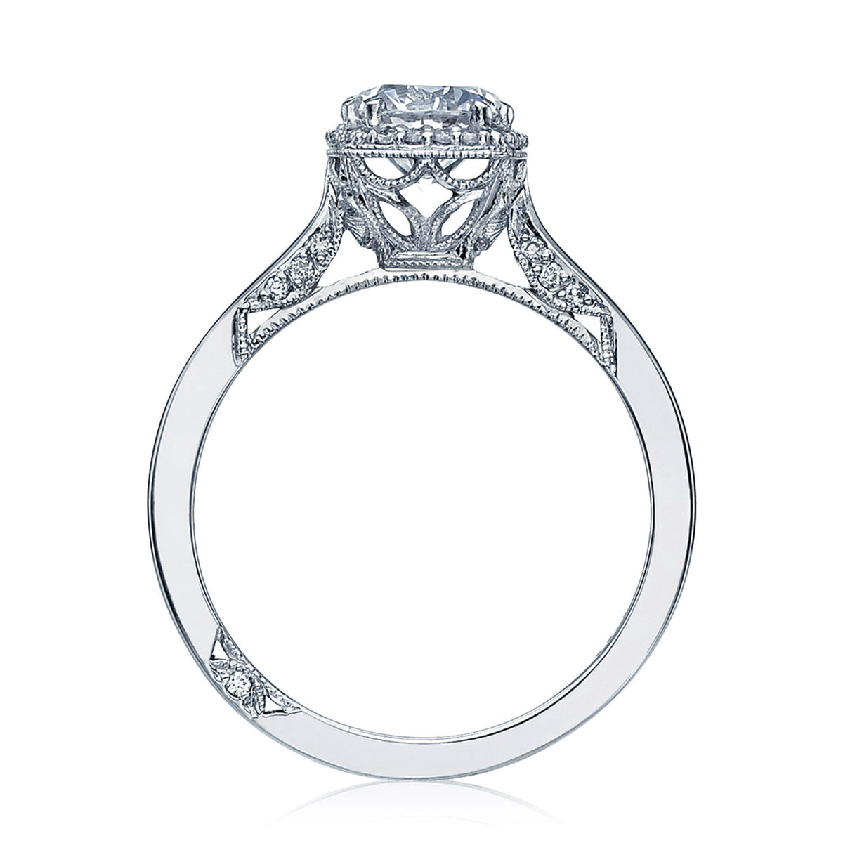 Tacori 18K White Gold Round Bloom Engagement Ring