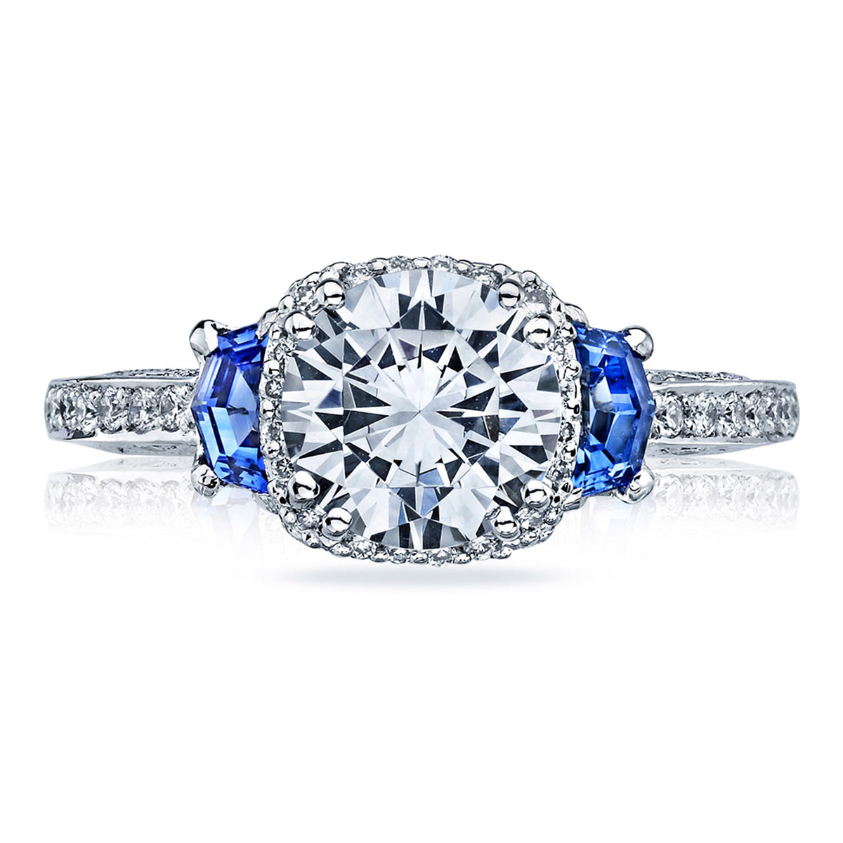 Tacori Platinum Round 3-Stone Engagement Ring
