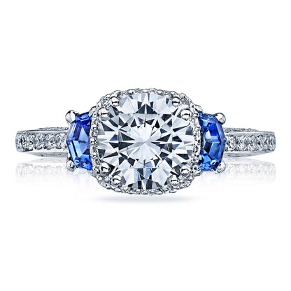 Tacori Platinum Round 3-Stone Engagement Ring