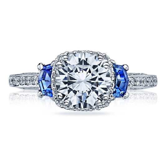 Tacori Platinum Round 3-Stone Engagement Ring