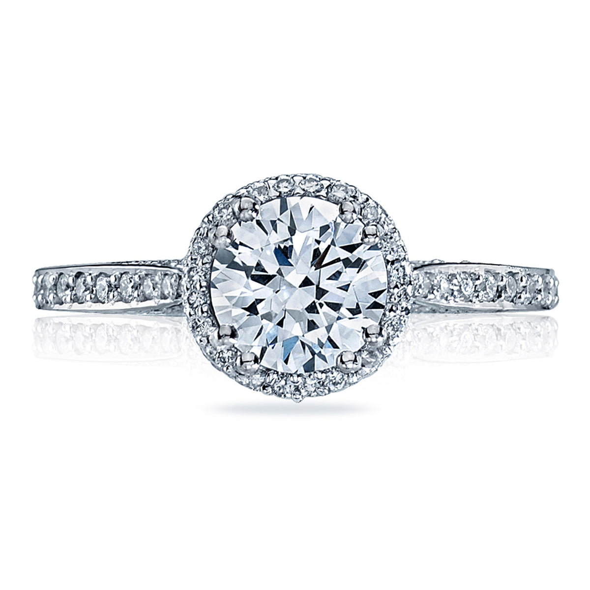 Tacori 18K White Gold Round Bloom Engagement Ring