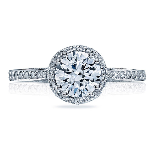 Tacori 18K White Gold Round Bloom Engagement Ring