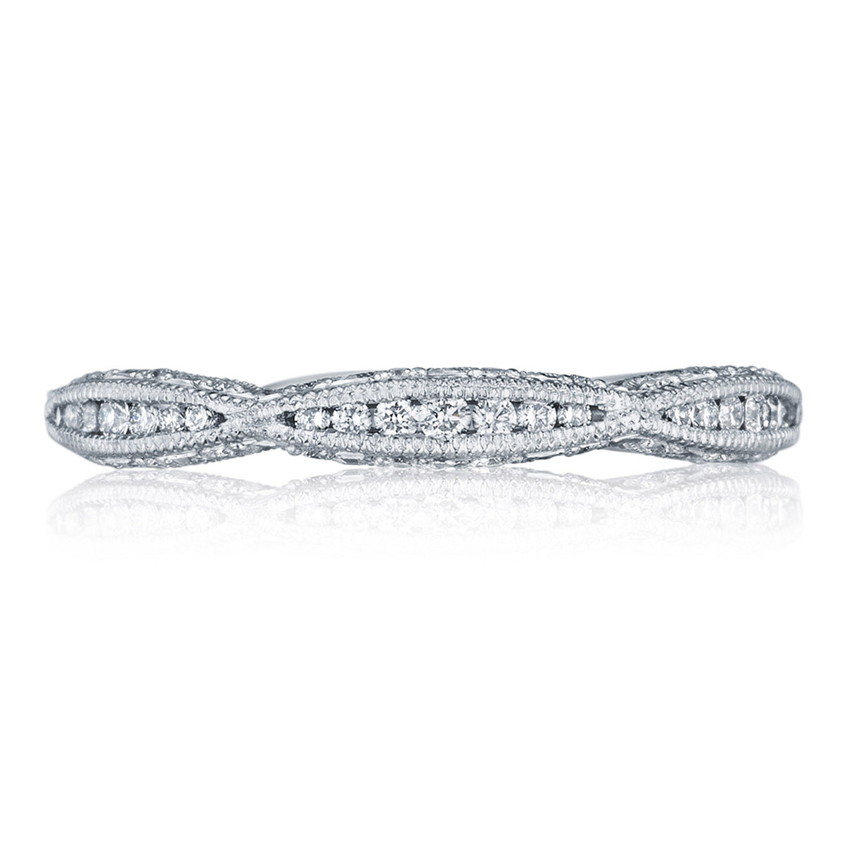 Tacori 18K White Gold Twist with Diamond Accent Wedding Band