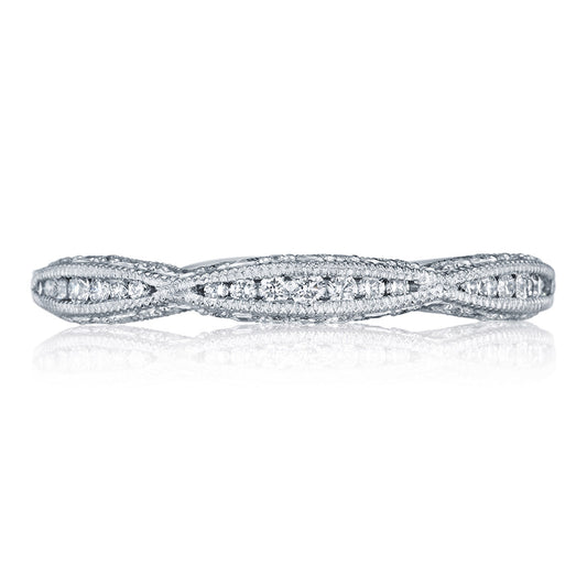 Tacori 18K White Gold Twist with Diamond Accent Wedding Band
