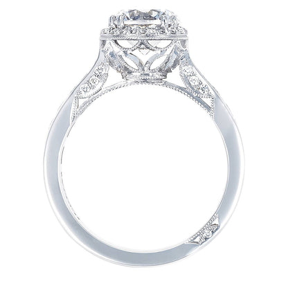 Tacori 18K White Gold Round with Cushion Bloom Engagement Ring