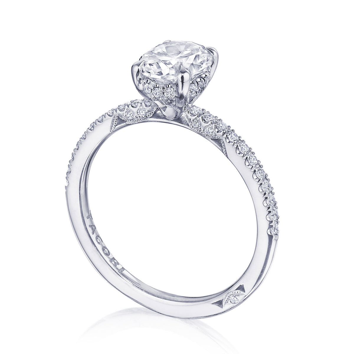 Tacori 18K White Gold Oval Solitaire Engagement Ring