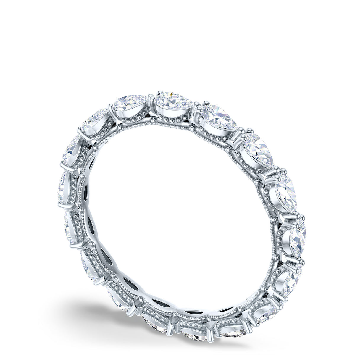 Tacori 18K White Gold Pear Foundation Wedding Band