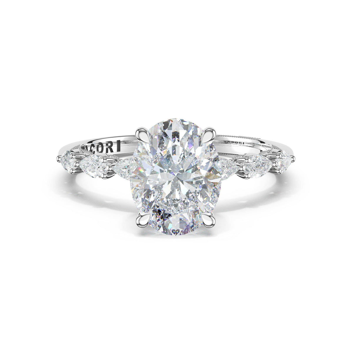 Tacori 18K White Gold Oval Solitaire Engagement Ring