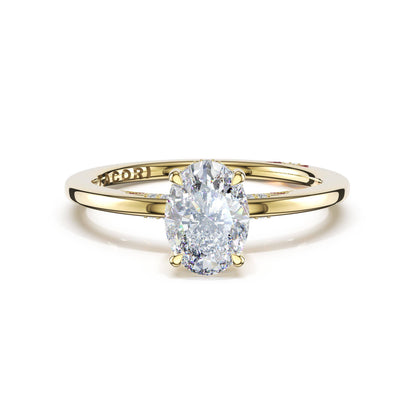 Tacori 18K Yellow Gold & Platinum Oval Solitaire Engagement Ring
