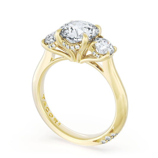 Tacori 18K Yellow Gold Round 3-Stone Engagement Ring