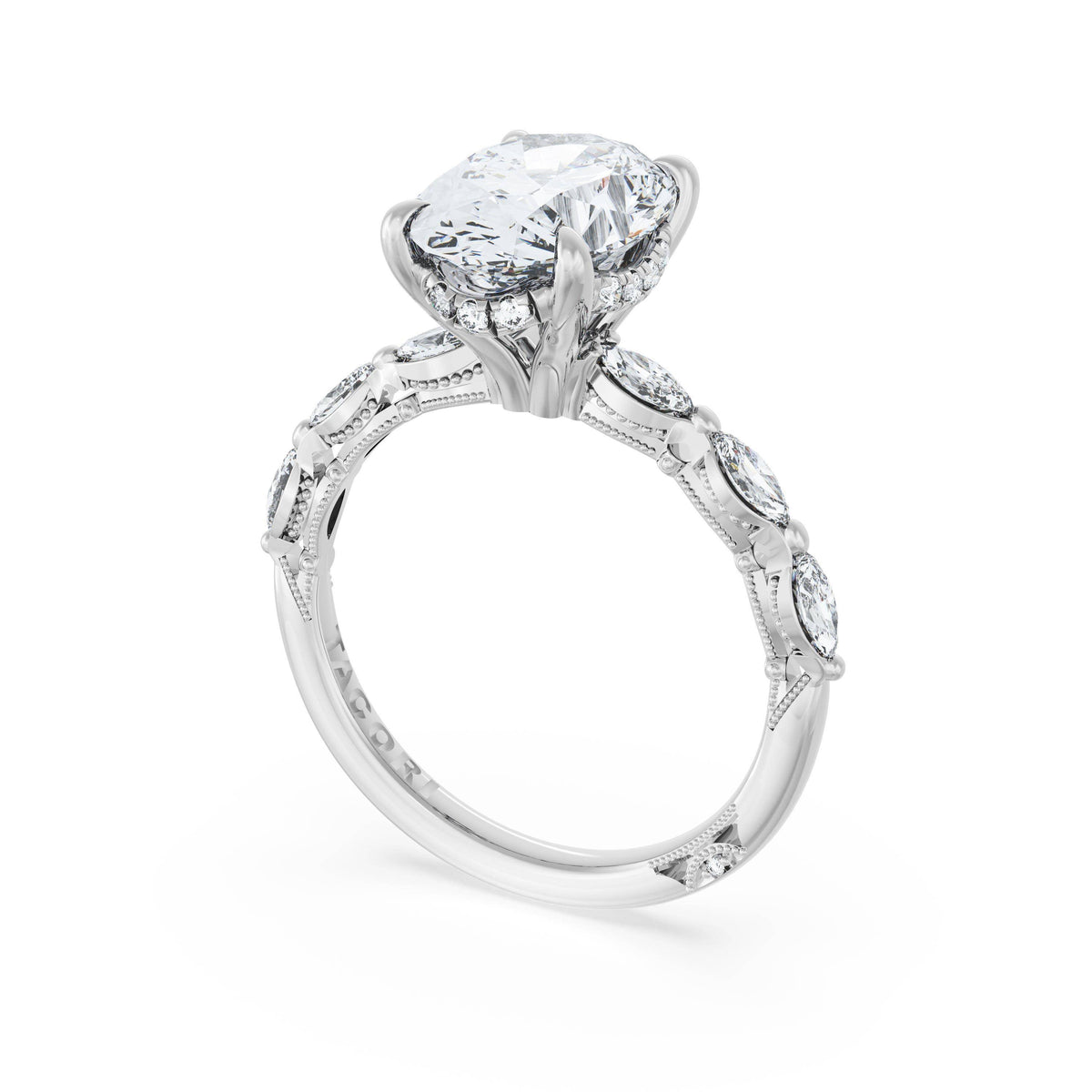 Tacori Platinum Oval Solitaire Engagement Ring