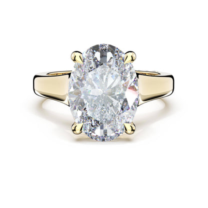 Tacori Oval Wide Band Solitaire Engagement Ring in 18kt Yellow Gold