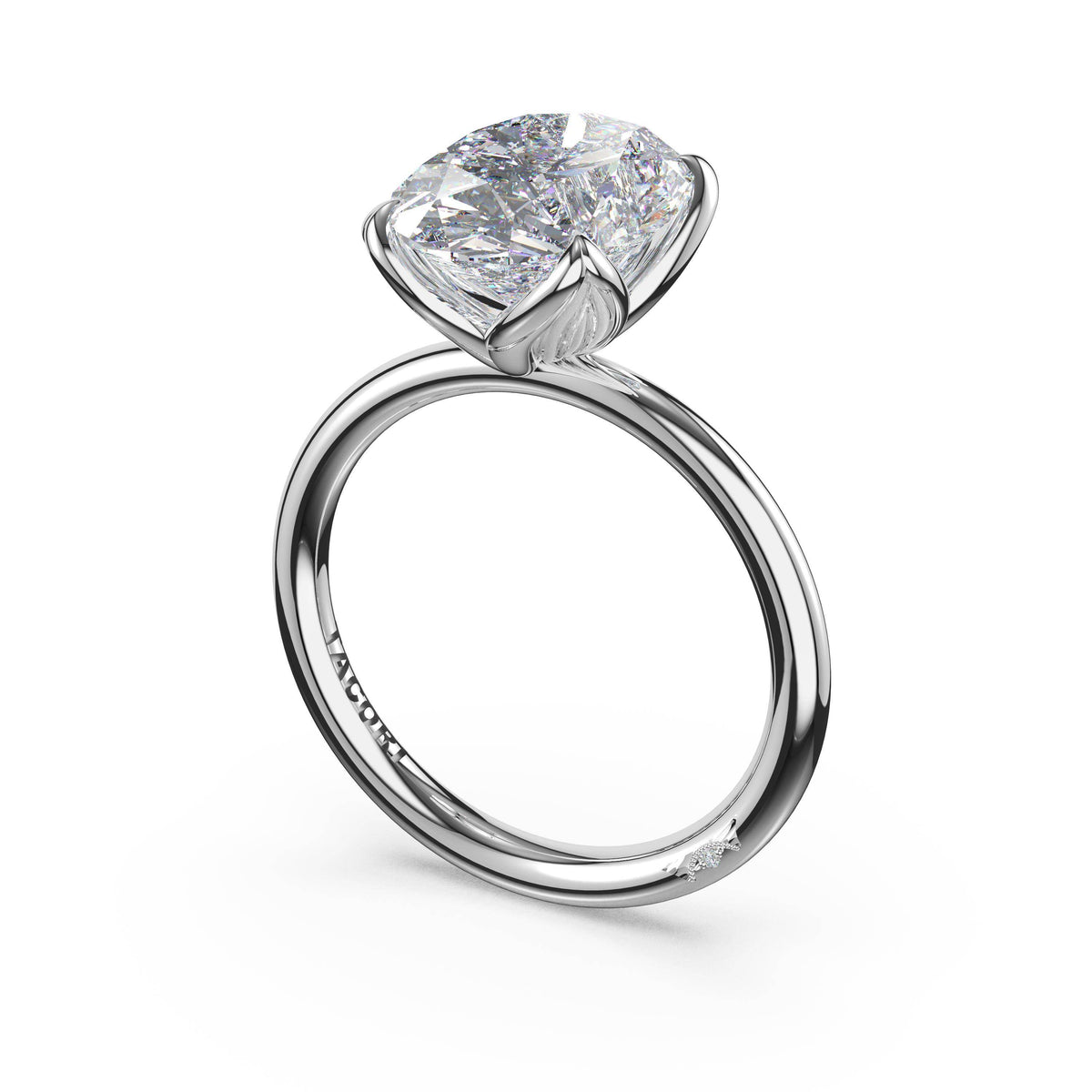 Tacori Oval Sculpted Petal-Prong Solitaire in Platinum