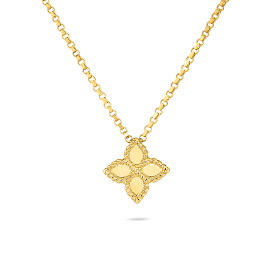 18K YELLOW GOLD PRINCESS FLOWER SMALL NECKLACE