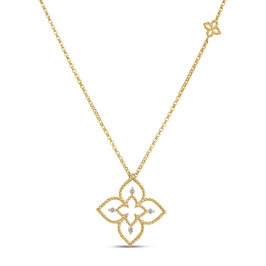 Roberto Coin 18k Diamond Princess Flower Necklace