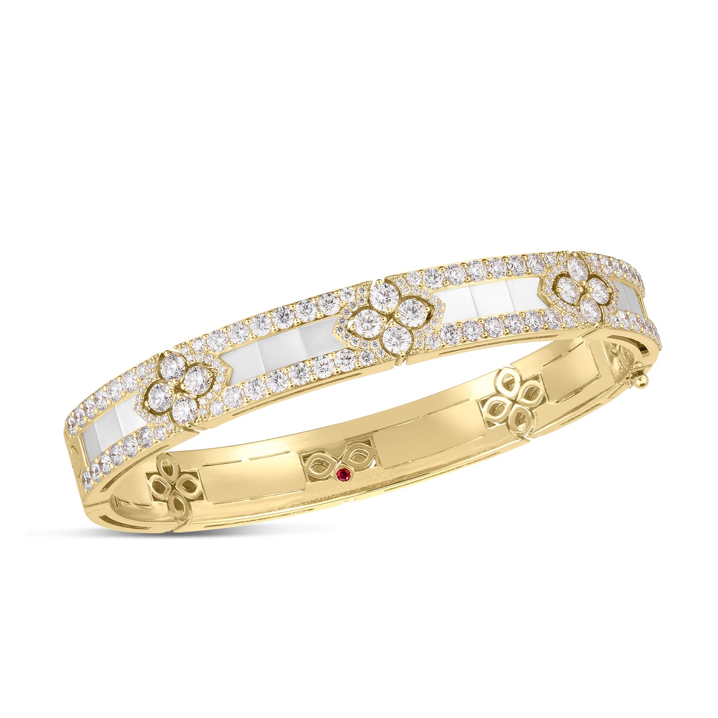 Roberto Coin 18k Diamond & Mother Of Pearl Love In Verona Bangle