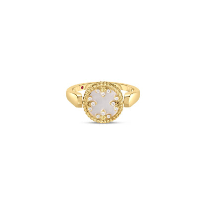 Roberto Coin 18k Mother of Pearl & Diamond Reversible Medallion Ring