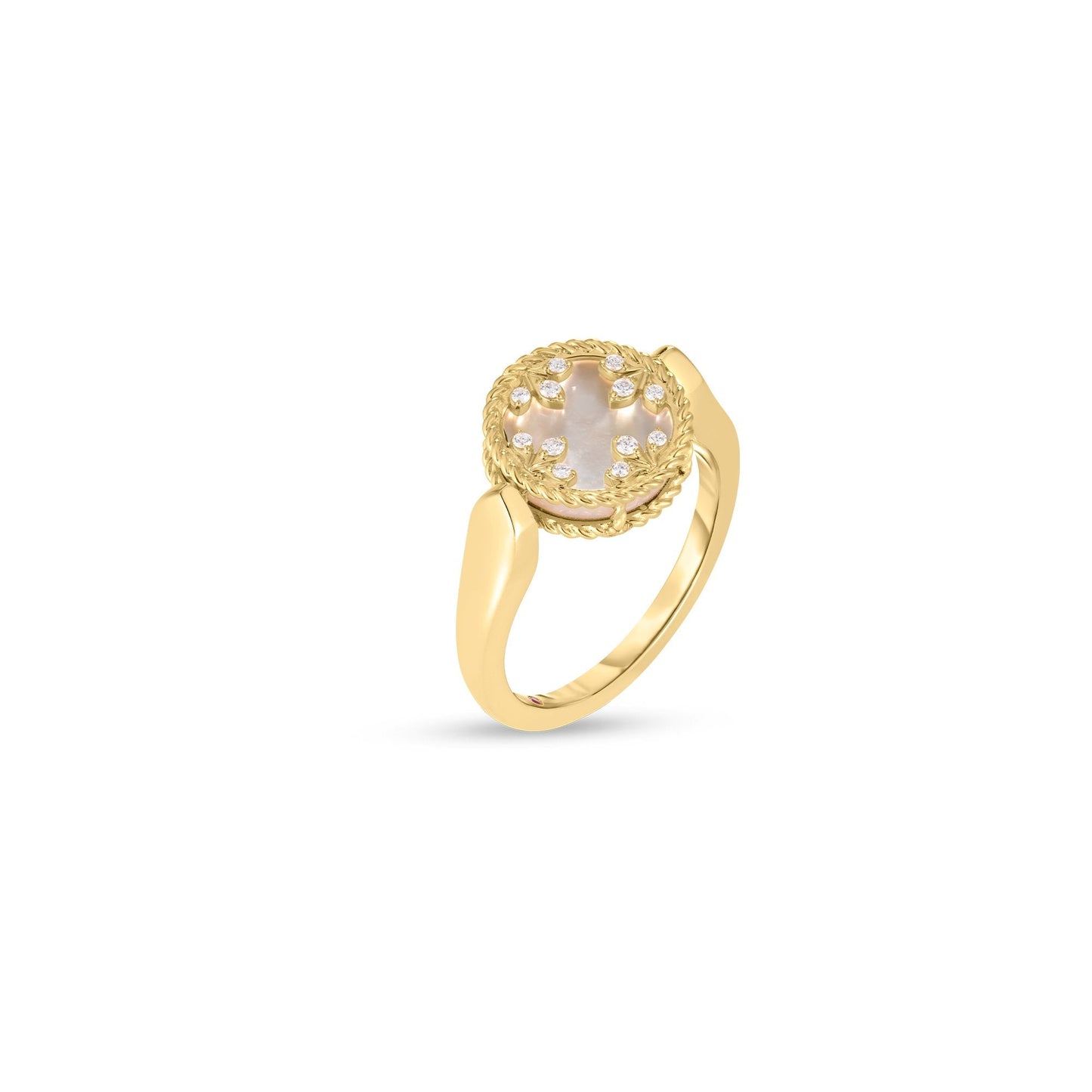 Roberto Coin 18k Mother of Pearl & Diamond Reversible Medallion Ring
