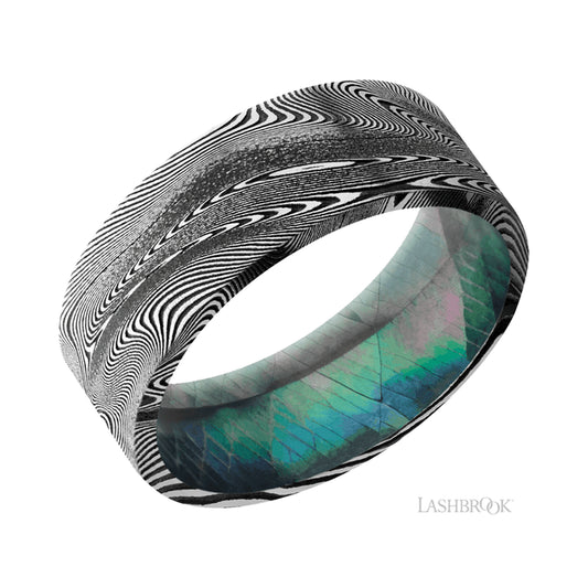 Lashbrook Flat Tightweave Band featuring a Black Mother of Pearl sleeve