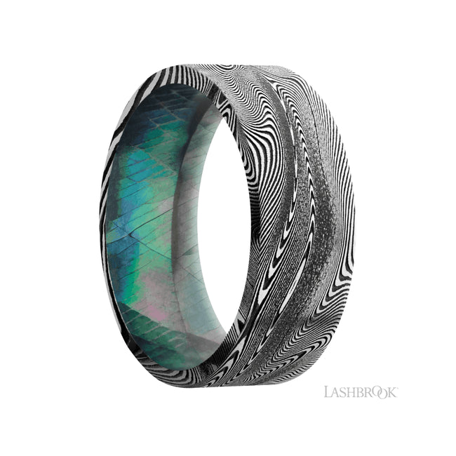 Lashbrook Flat Tightweave Band featuring a Black Mother of Pearl sleeve