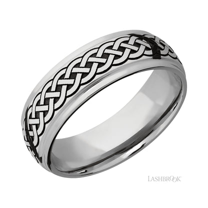 Lashbrook Domed Stepped Down Edges/Cobalt Chrome Band with pattern