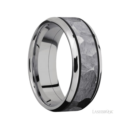 Lashbrook Beveled/Cobalt Chrome Band with Centered inlay of Tantalum