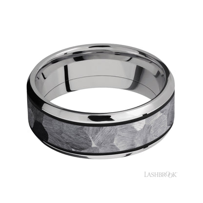 Lashbrook Beveled/Cobalt Chrome Band with Centered inlay of Tantalum