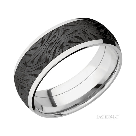 Lashbrook Domed/Cobalt Chrome Band with one inlay of Zirconium with pattern
