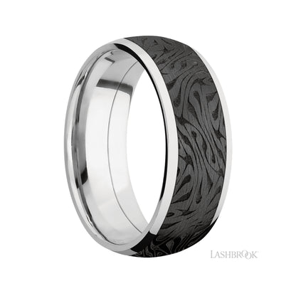 Lashbrook Domed/Cobalt Chrome Band with one inlay of Zirconium with pattern