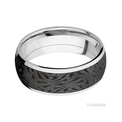 Lashbrook Domed/Cobalt Chrome Band with one inlay of Zirconium with pattern