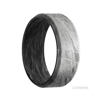 Lashbrook Beveled Meteorite Band featuring a Forged Carbon Fiber sleeve