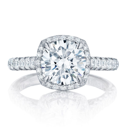 Tacori Platinum Round with Cushion Bloom Engagement Ring
