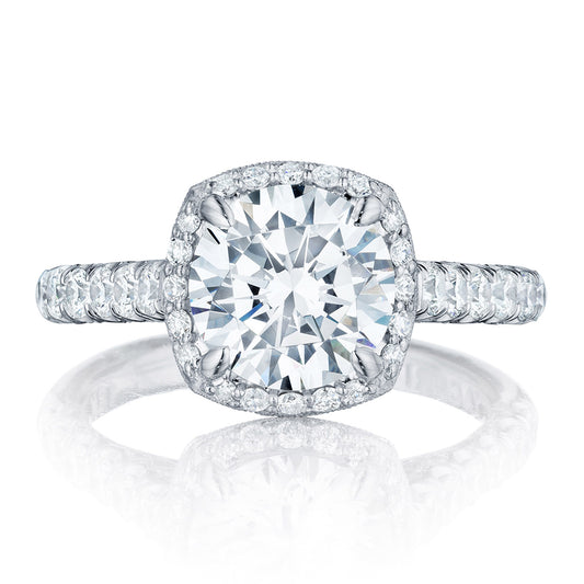 Tacori Platinum Round with Cushion Bloom Engagement Ring