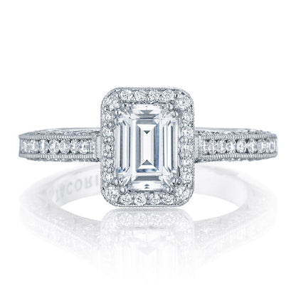Tacori 18K White Gold Emerald Bloom Engagement Ring