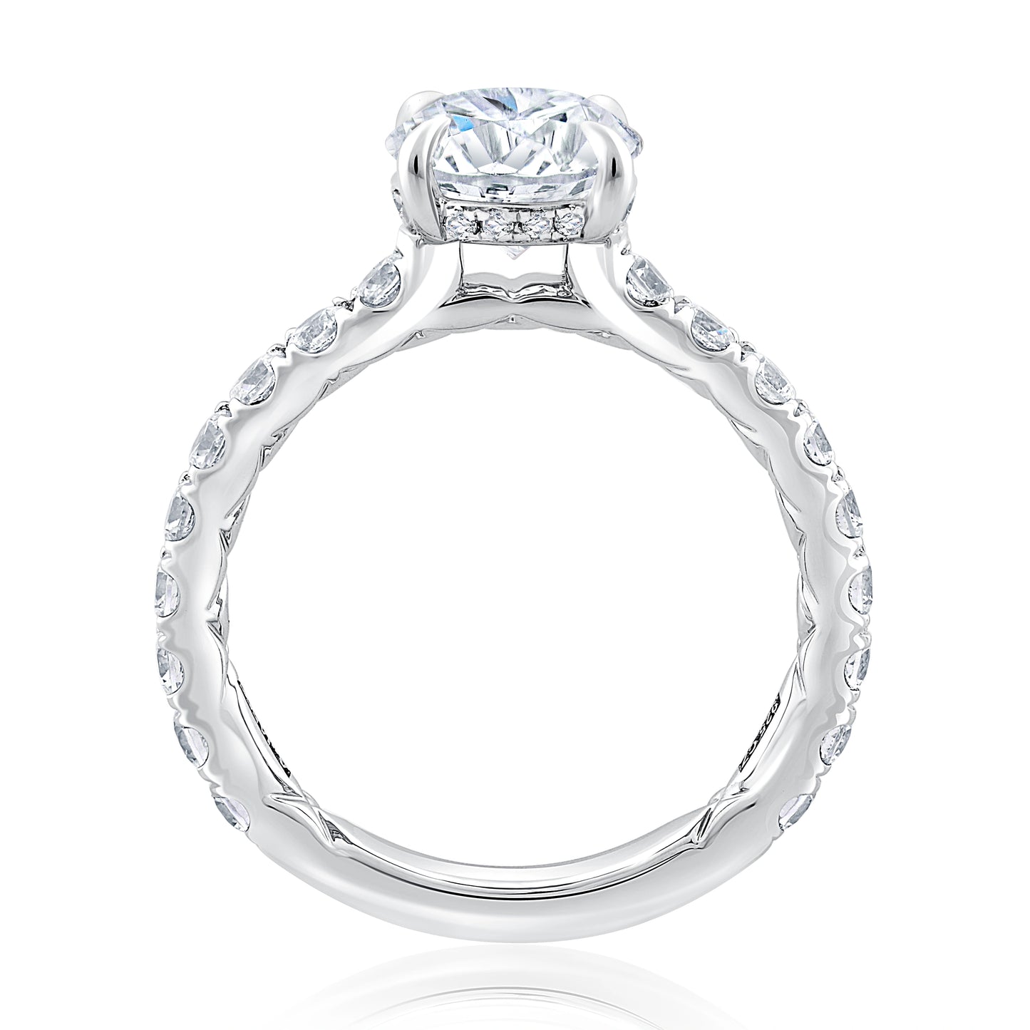 Statement Round Diamond Center Engagement Ring