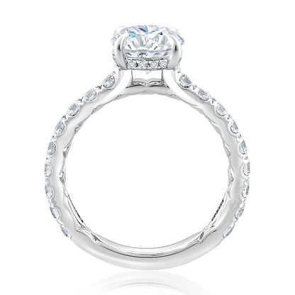 Statement Round Diamond Center Engagement Ring