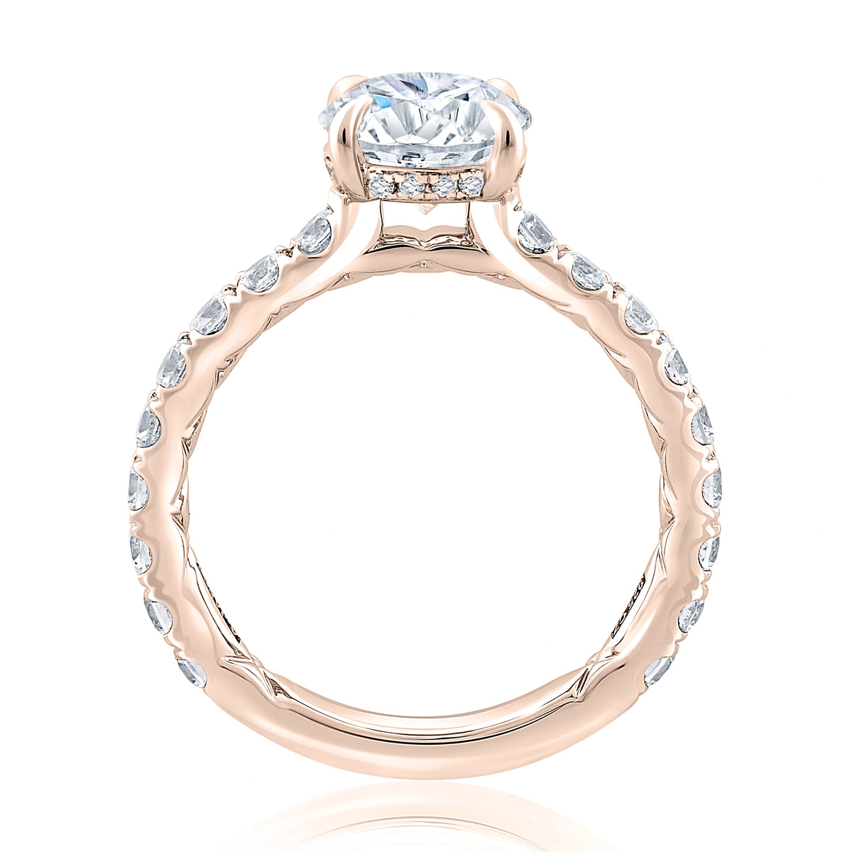 Statement Round Diamond Center Engagement Ring