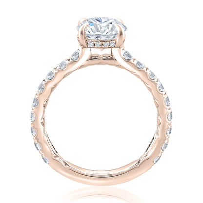 Statement Round Diamond Center Engagement Ring