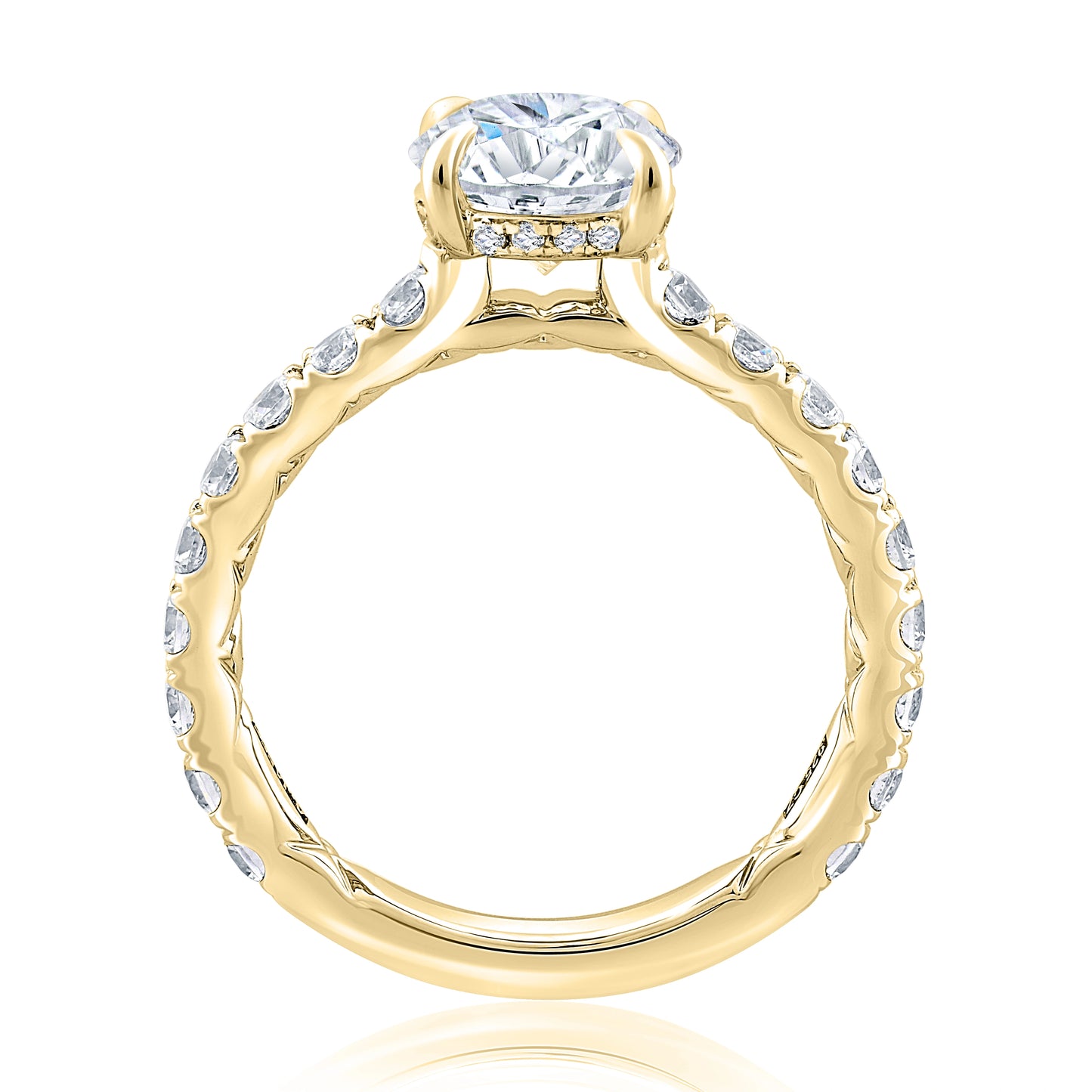 Statement Round Diamond Center Engagement Ring