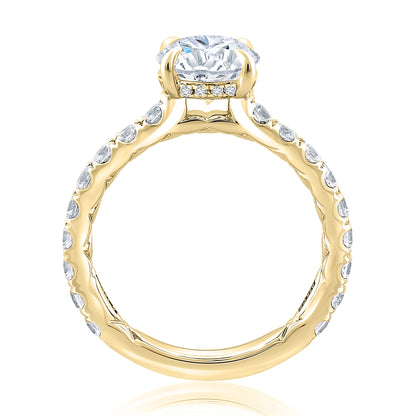 Statement Round Diamond Center Engagement Ring