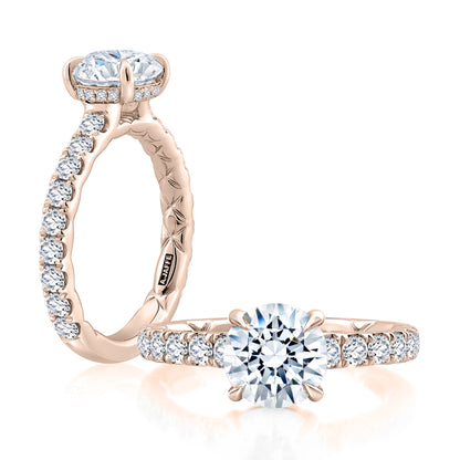 Statement Round Diamond Center Engagement Ring
