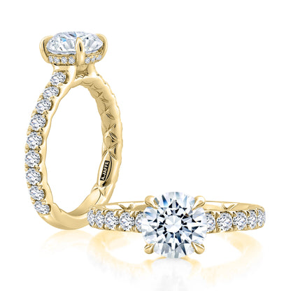 Statement Round Diamond Center Engagement Ring