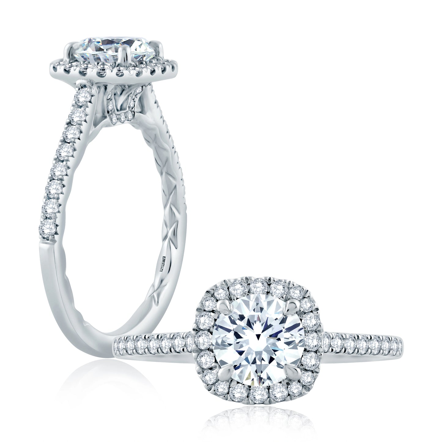 Diamond Engagement Ring with Quilts® Interior
