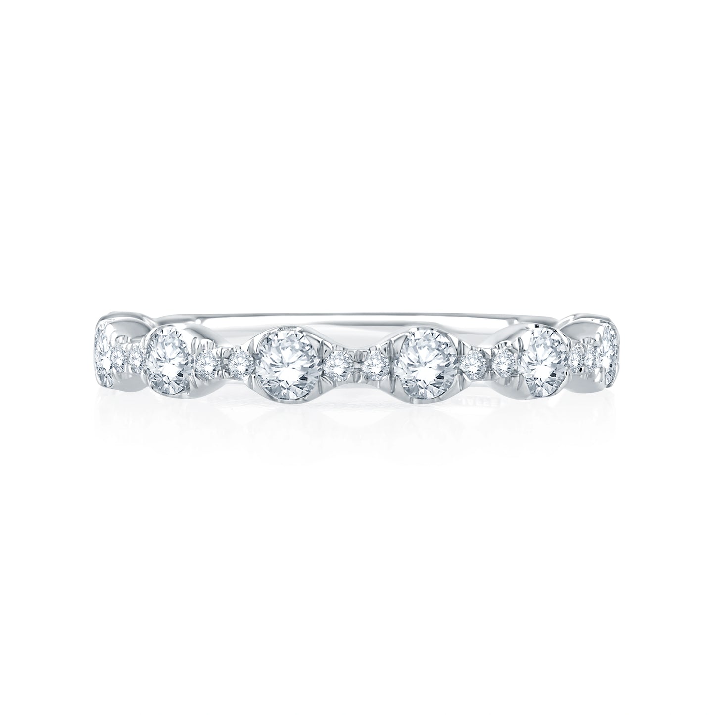 Floating Bubble Diamond Wedding Band