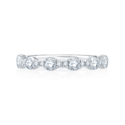 Floating Bubble Diamond Wedding Band