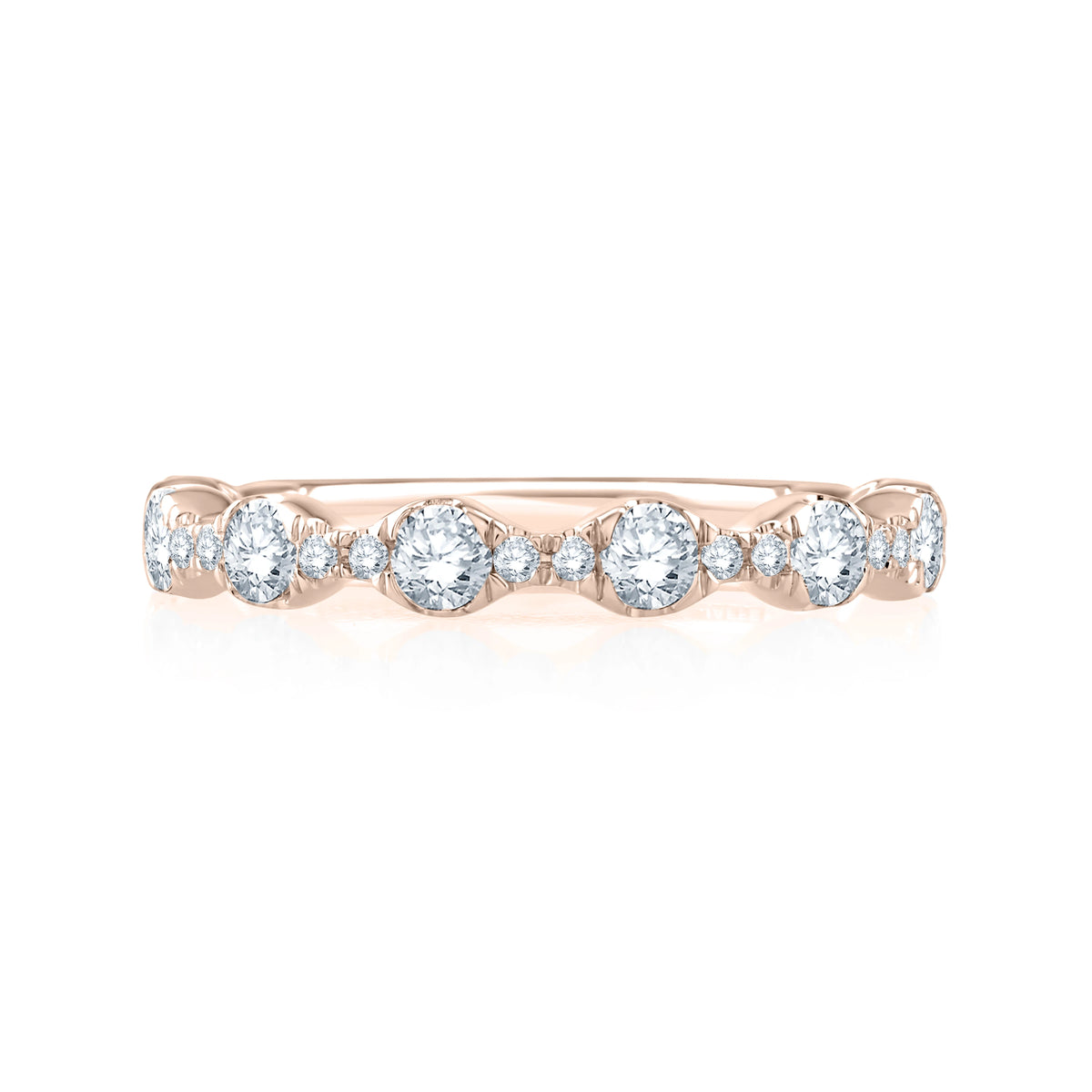 Floating Bubble Diamond Wedding Band