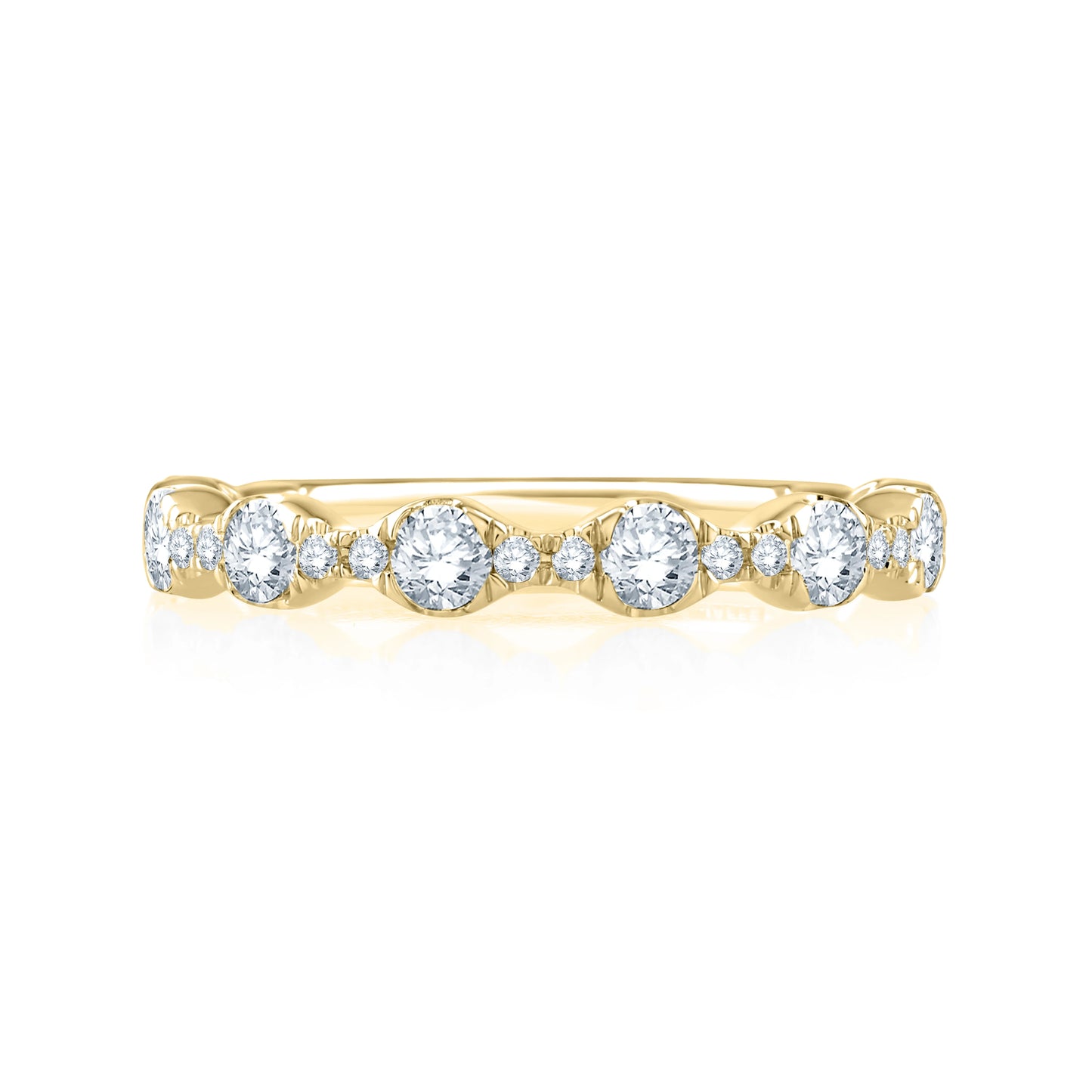 Floating Bubble Diamond Wedding Band