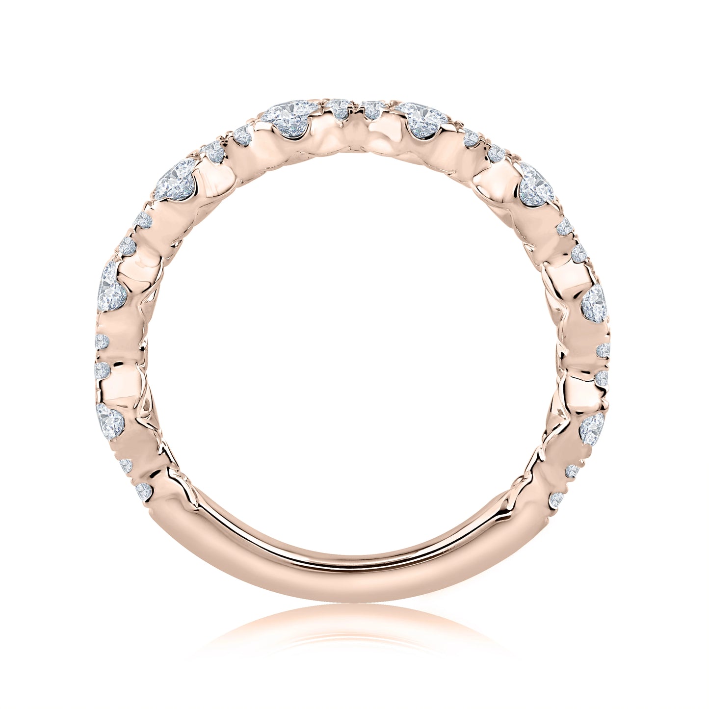 Floating Bubble Diamond Wedding Band