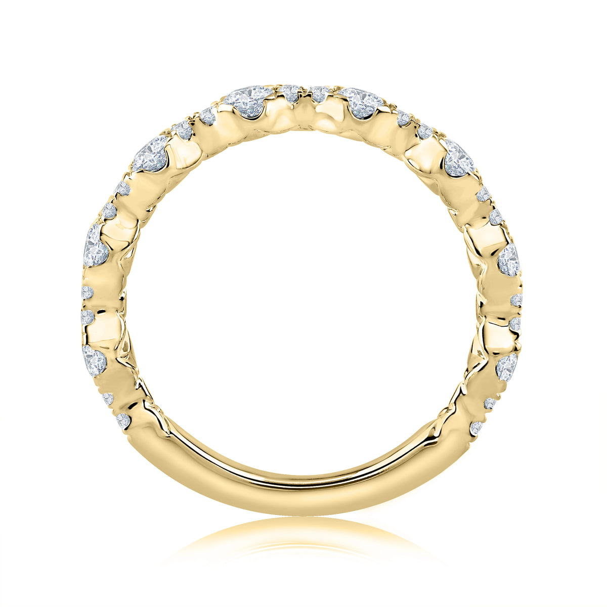 Floating Bubble Diamond Wedding Band